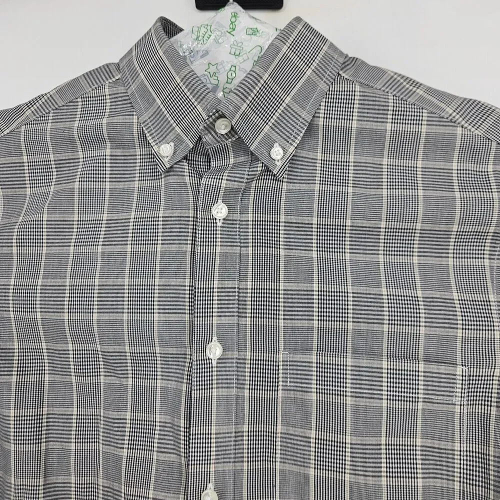 Roundtree‎ & Yorke Shirt Mens Small Black Brown EZ Gold Label Non Iron Button S